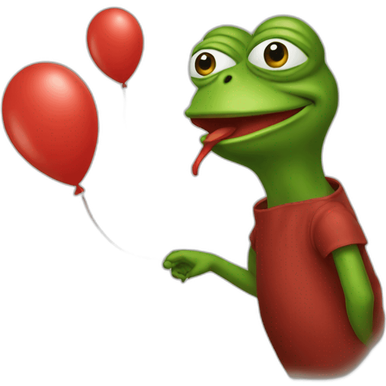 pepe giving red long elongated baloon emoji