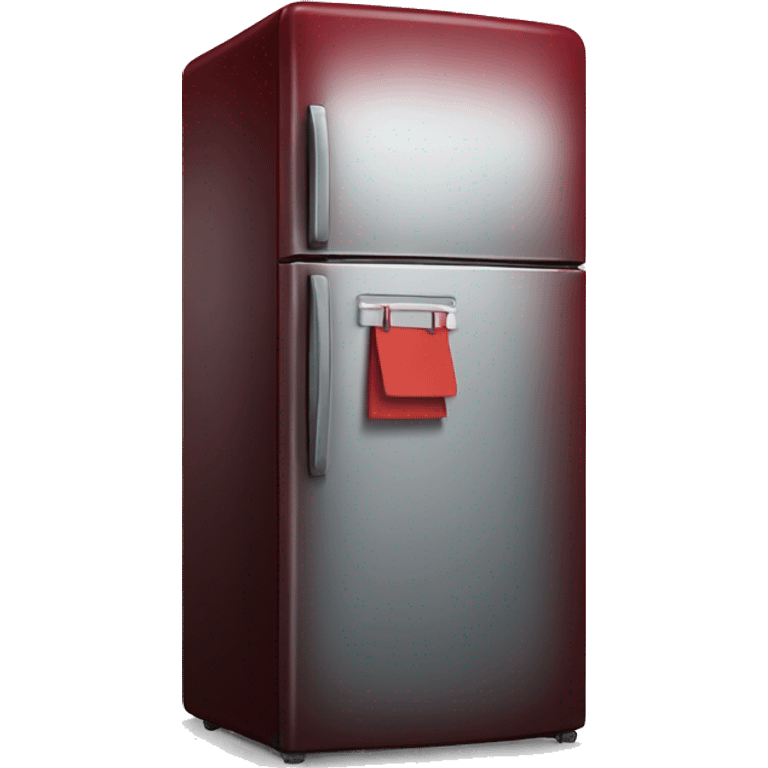 Realistic dark red fridge isolated.  emoji