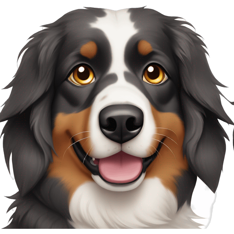 two different eyes dark tri-color australian shepherd emoji