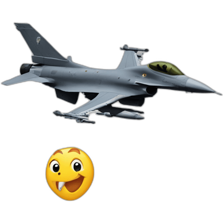 T-rex flying an F-16 emoji