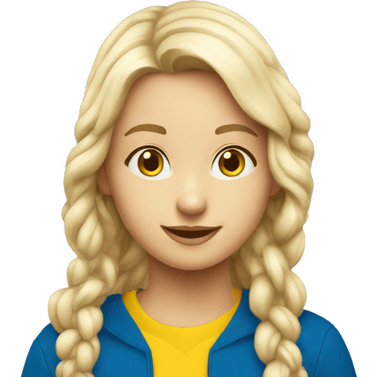 Swedish school student, happy, with Swedish flag, blond emoji