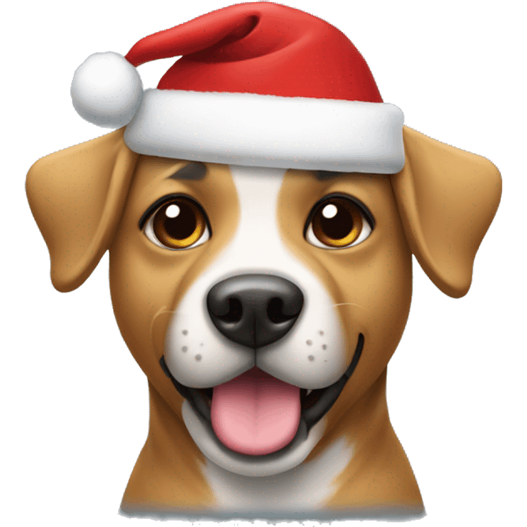 Dog with a Christmas hat on emoji