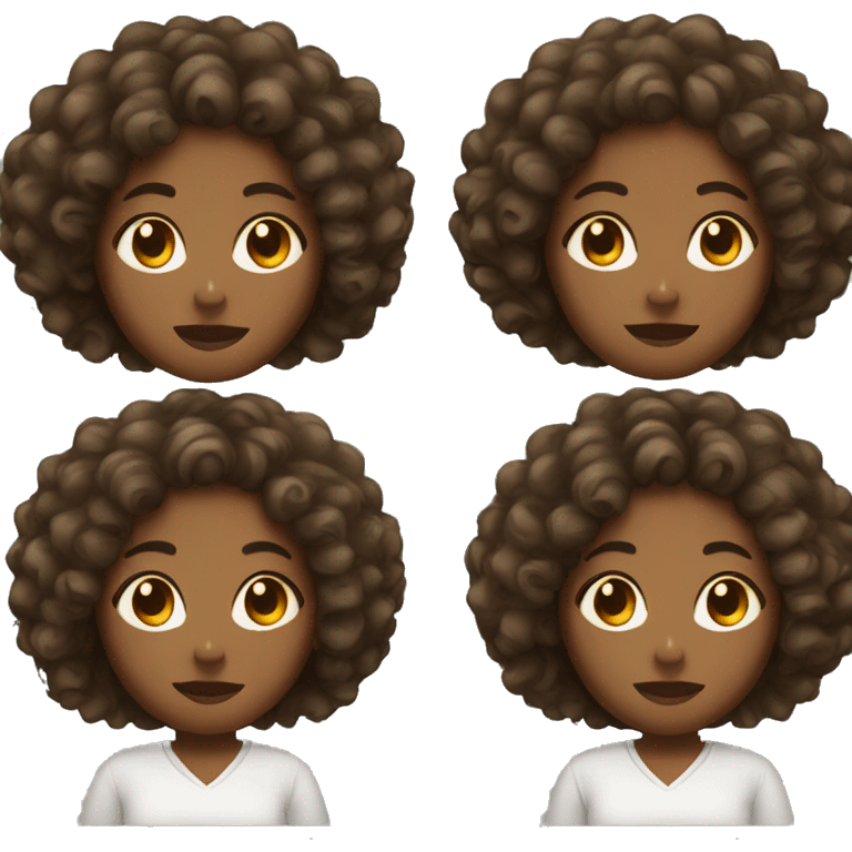 Black girl with curly hair emoji