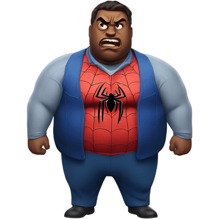 Fat spider - man angry emoji