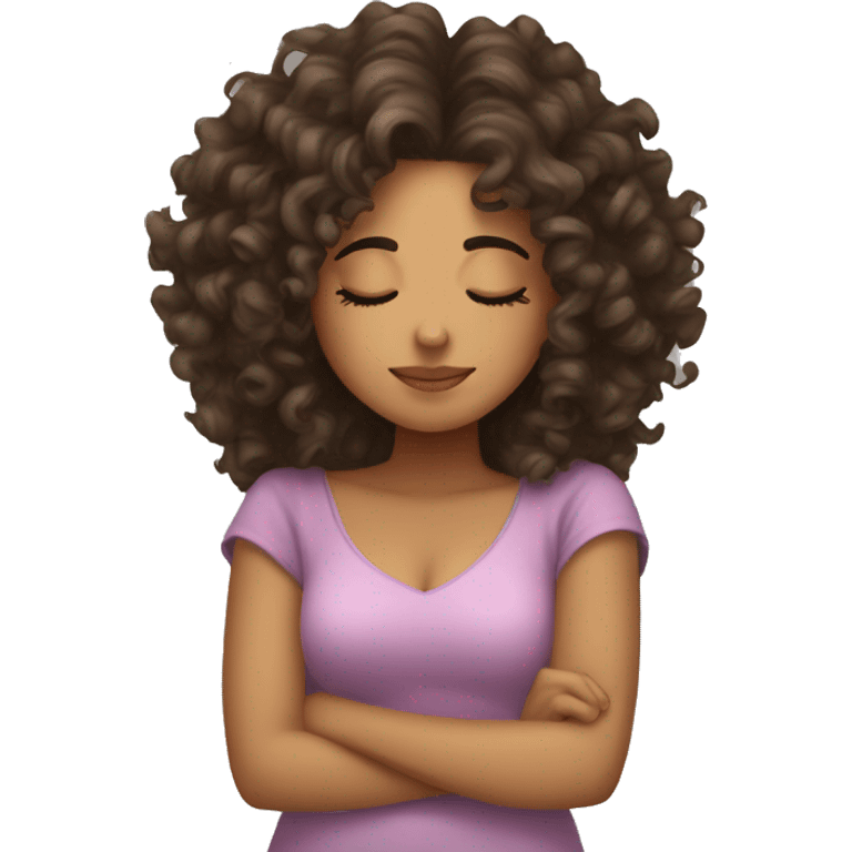 Girl with curly hair Latina sleeping  emoji