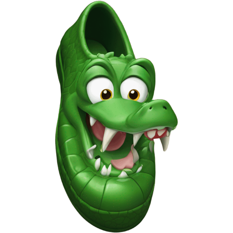 Croc shoe with a worm poking out of the hole emoji