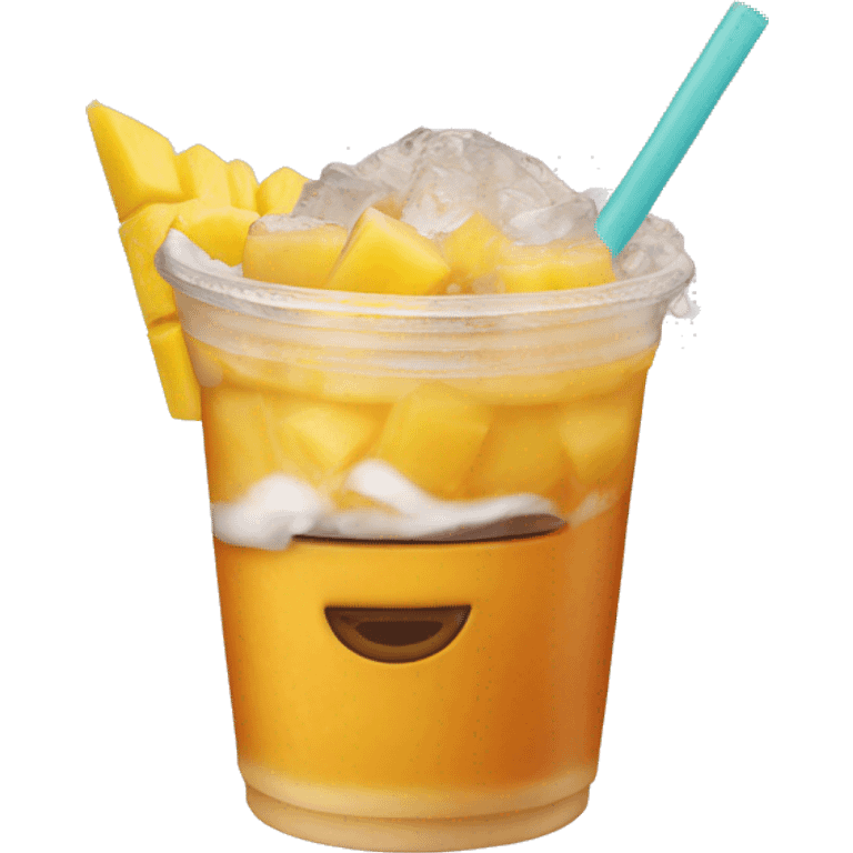 Dunkin donuts iced mango pineapple drink emoji