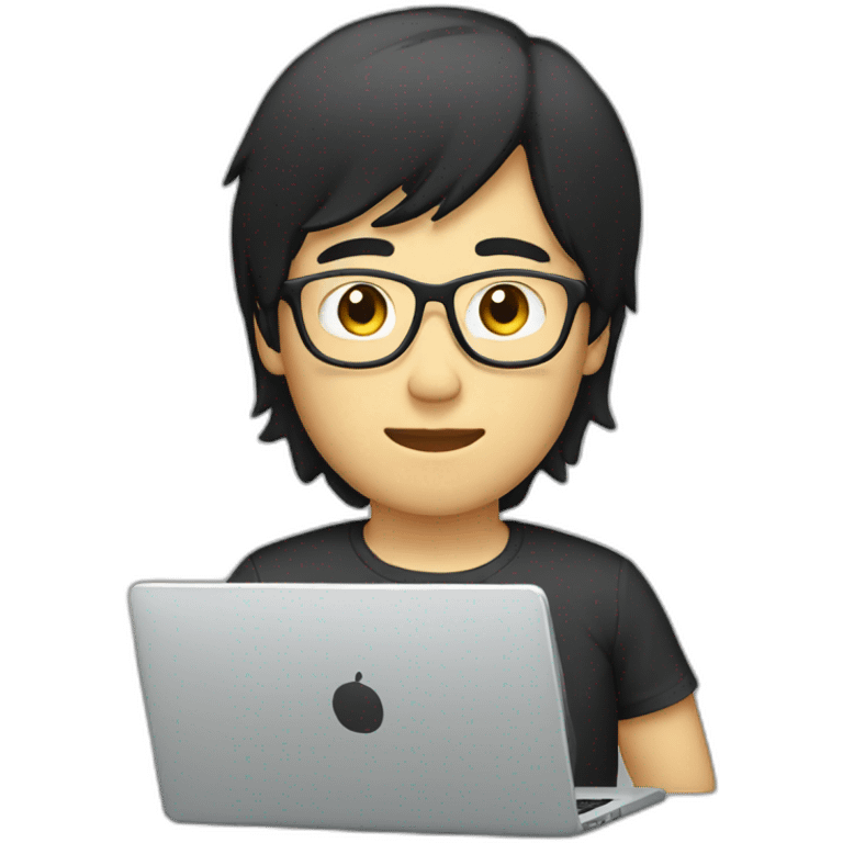 asia-glass-man-black-hair-with-laptop emoji