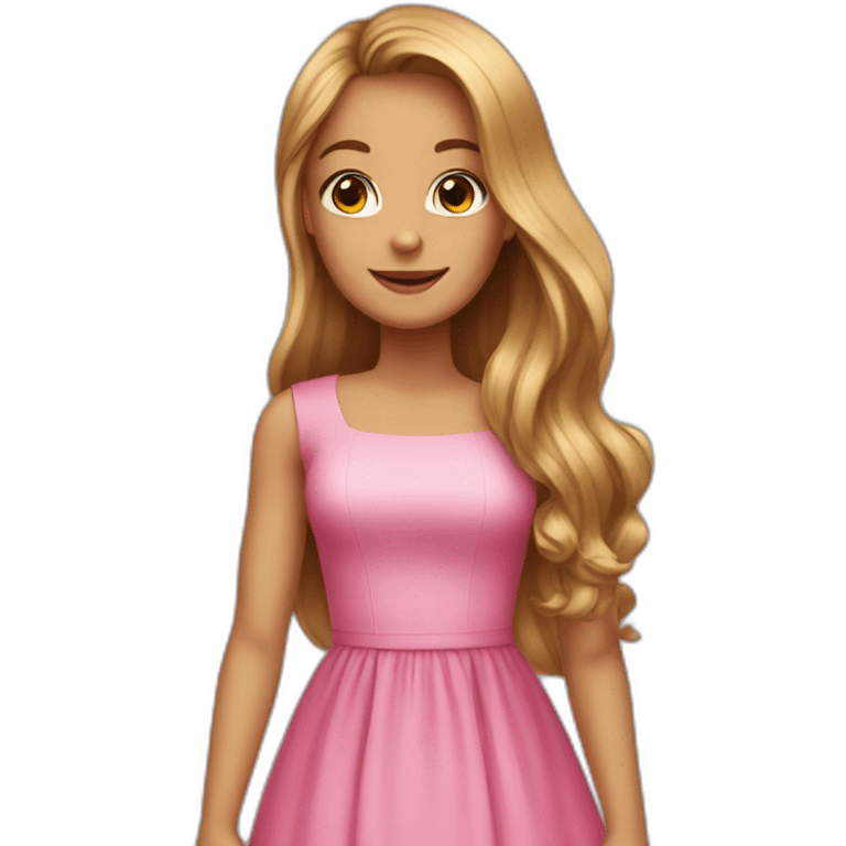 a girl with long hair and pink dress emoji