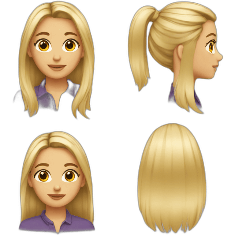 girl blond long hear-brown eyes-barber-haircut emoji