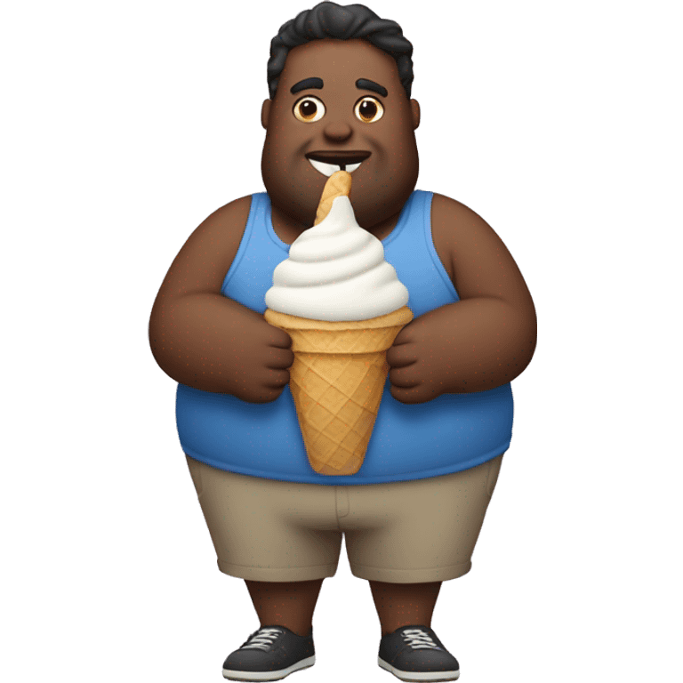 Fat dude with ice cream  emoji