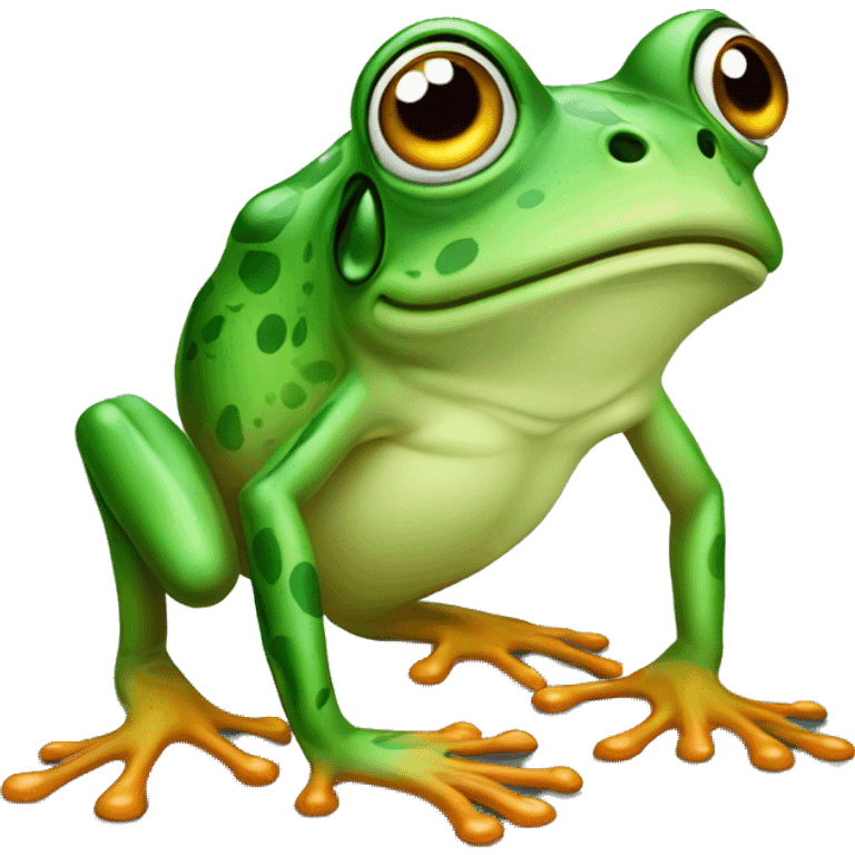 frog, cartoon with trample emoji