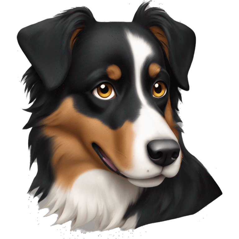 Black and tan Australian shepherd dog with black muzzel emoji