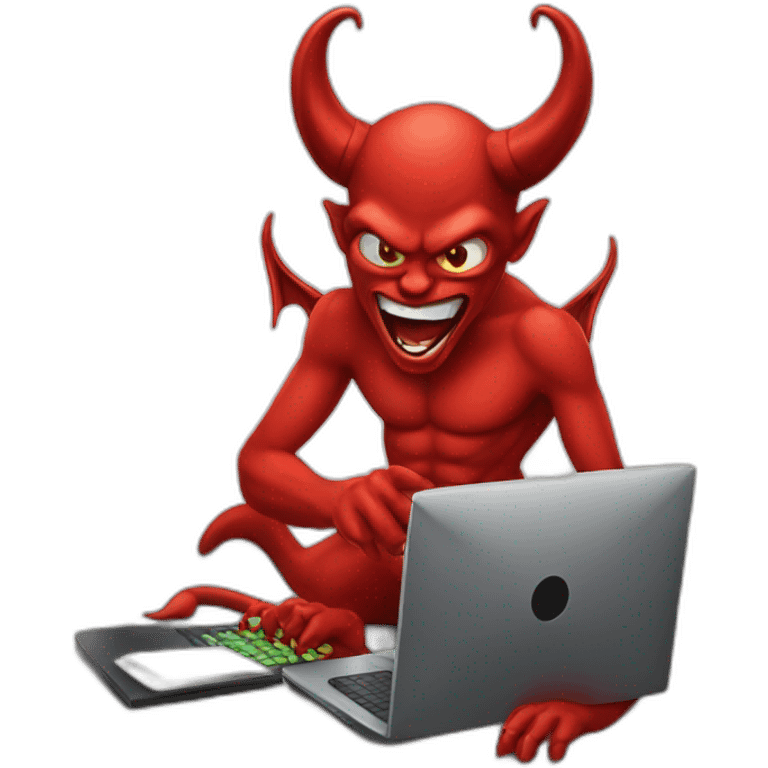 devil working with computer emoji