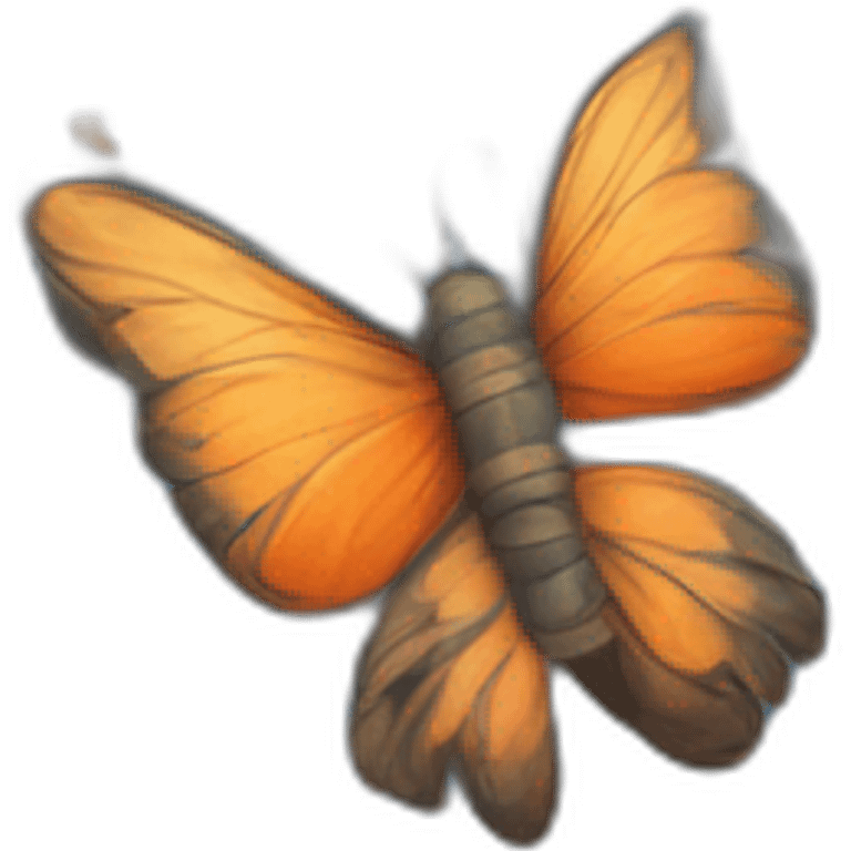 Beautiful Tiki with colors blue and orange-butterfly-tornade emoji