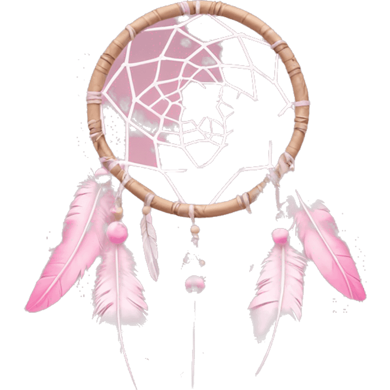 baby pink dream catcher with feathers  emoji