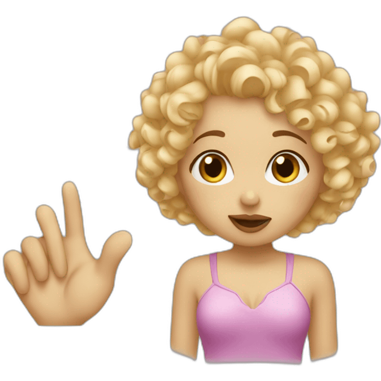 BLONDE CURLY HAIR GIRL BLOWING KISS emoji