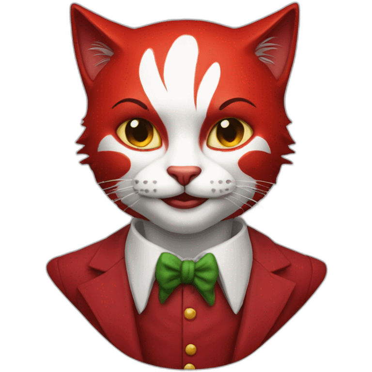 Cat joker red emoji