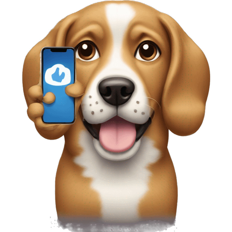 Dog with a iphone emoji