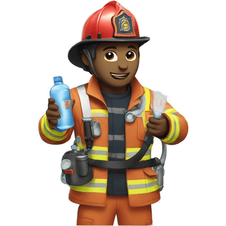 Firefighter spraying water emoji