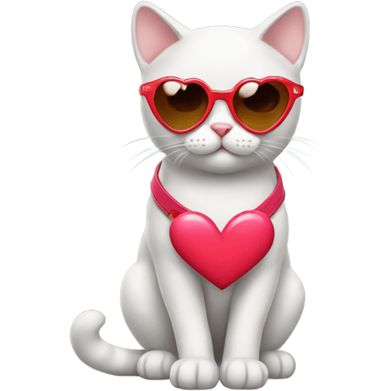 cute cat with heart shaped sunglasses  emoji