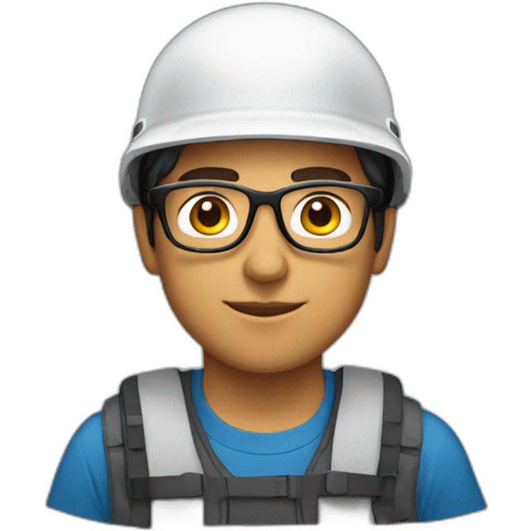 Young-man-hispanic-with-helmet-and-glasses emoji