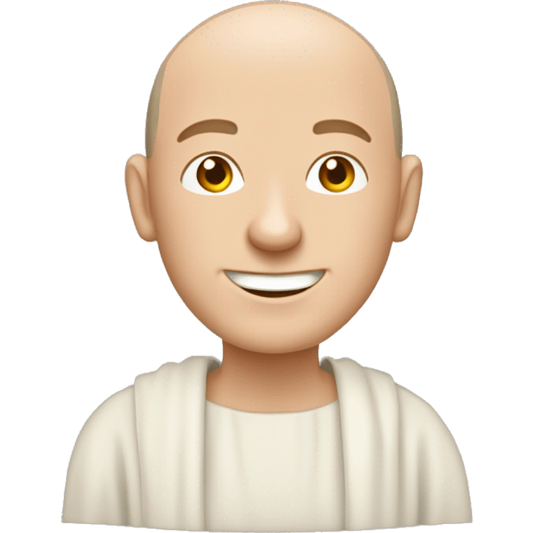 Happy white middle age male human Irish monk with buzz cut  emoji