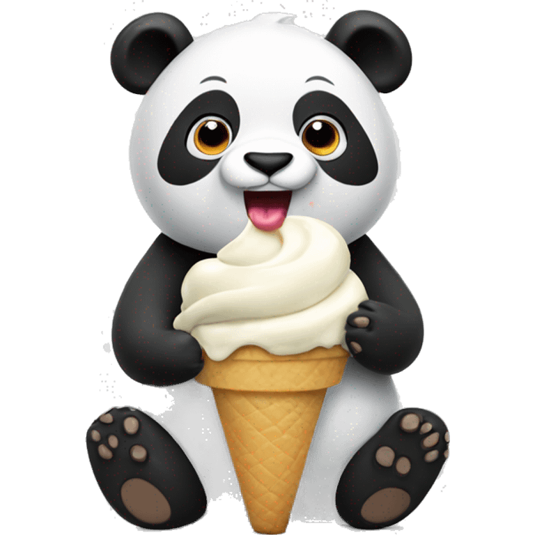 Panda eating ice cream emoji