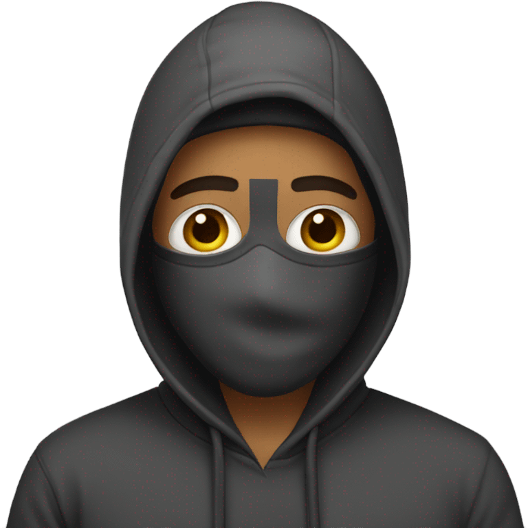 guy wearing a hoodie and ski mask emoji