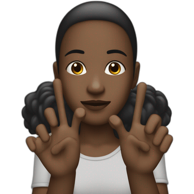 Personne noire choquée avec les mains derrière la tête emoji