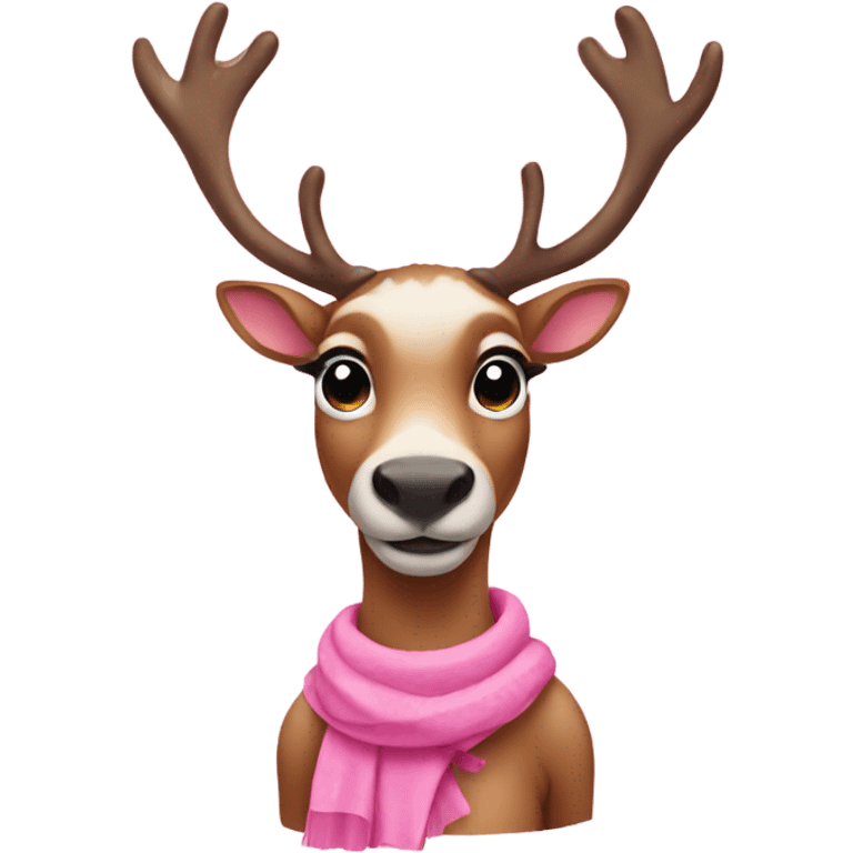 Reindeer in pink clothes emoji