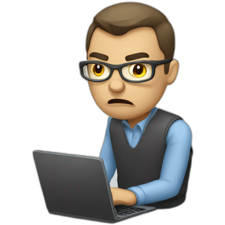 Angry Programmer with computer emoji