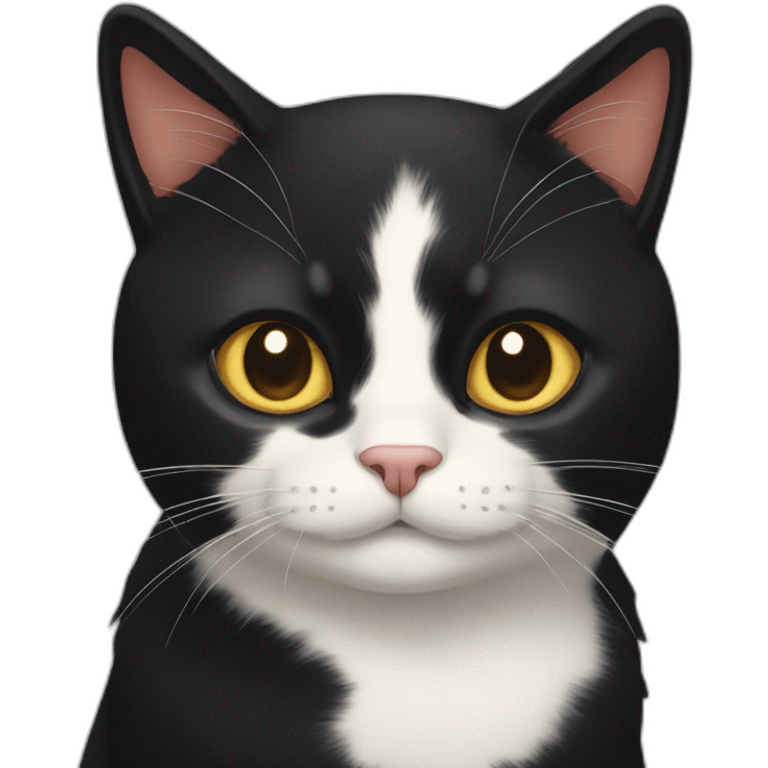 black cat with calico cat emoji