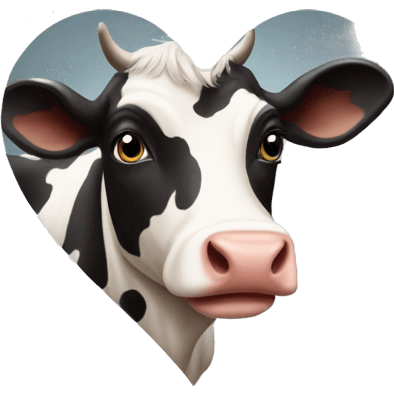 Cow print heart emoji