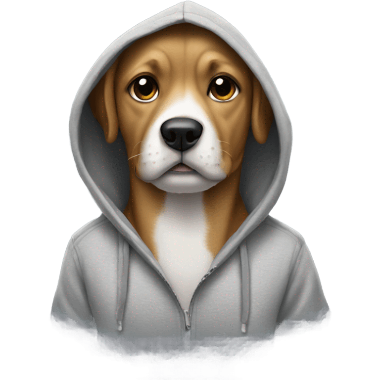 Dog wearing hoodie emoji