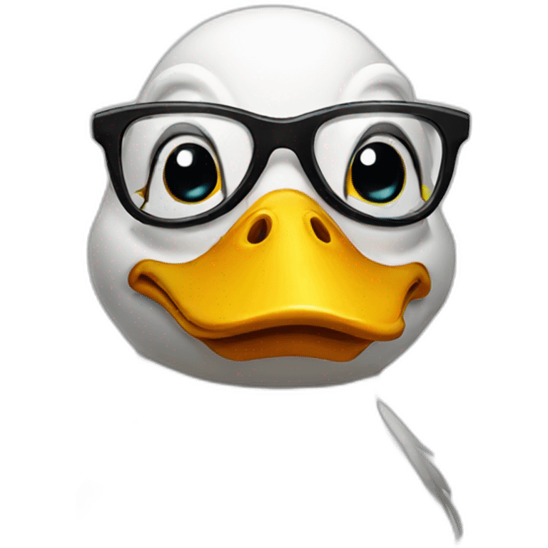 Duck with glasses emoji