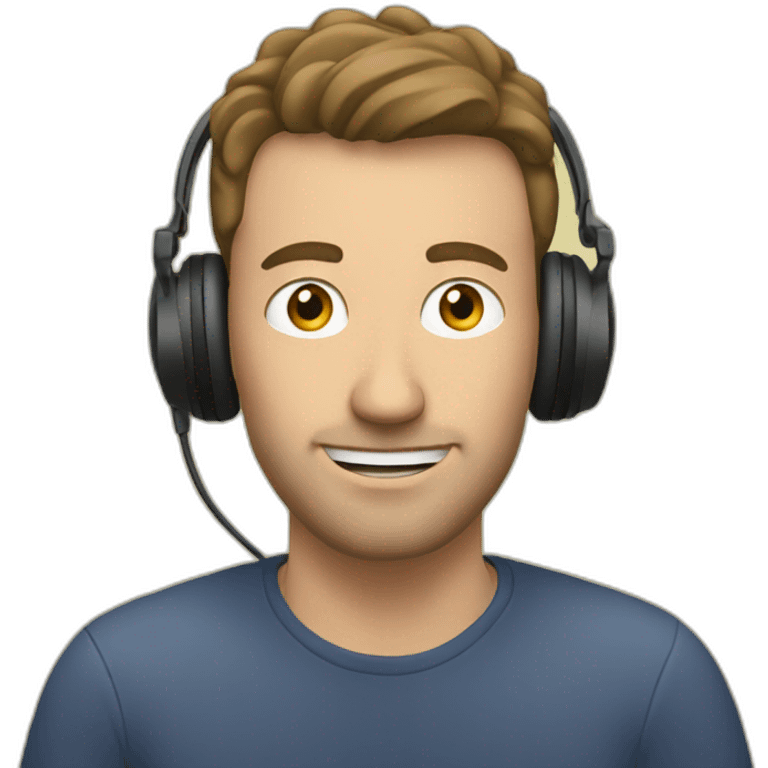 european guy recording a podcast emoji