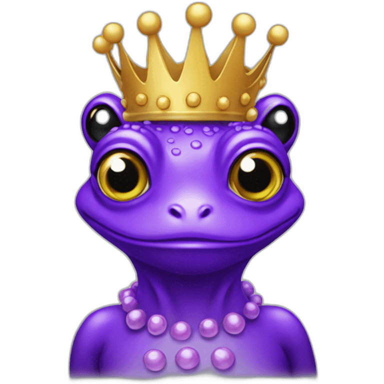 Queen frog purple emoji