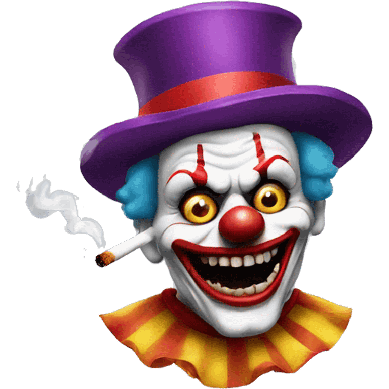 Scary Clown Smoking  emoji