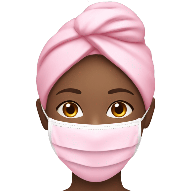 Spa girl with pink face mask on  emoji