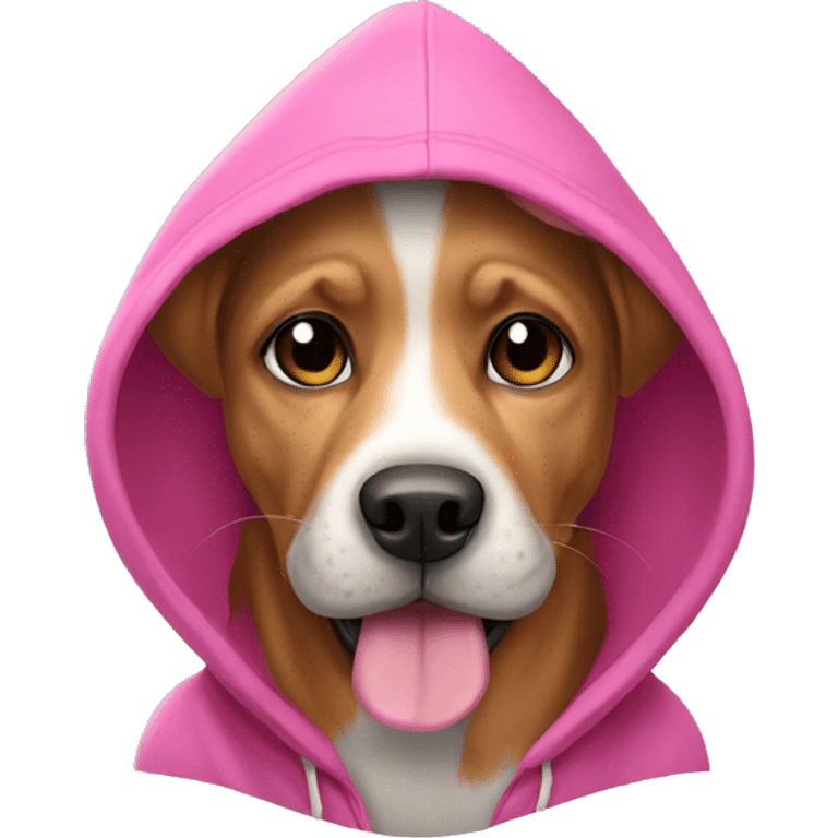 Dog with pink hoodie emoji