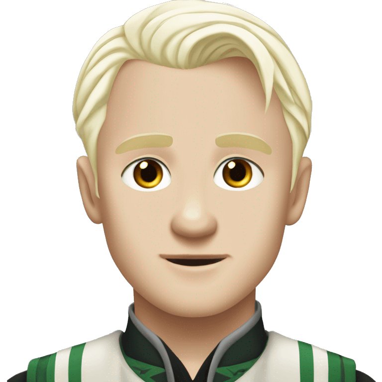 Draco Malfoy, he has platinum blonde hair, pale skin, and grey eyes emoji