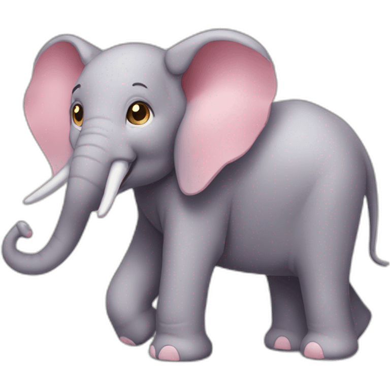 Éléphant rose emoji