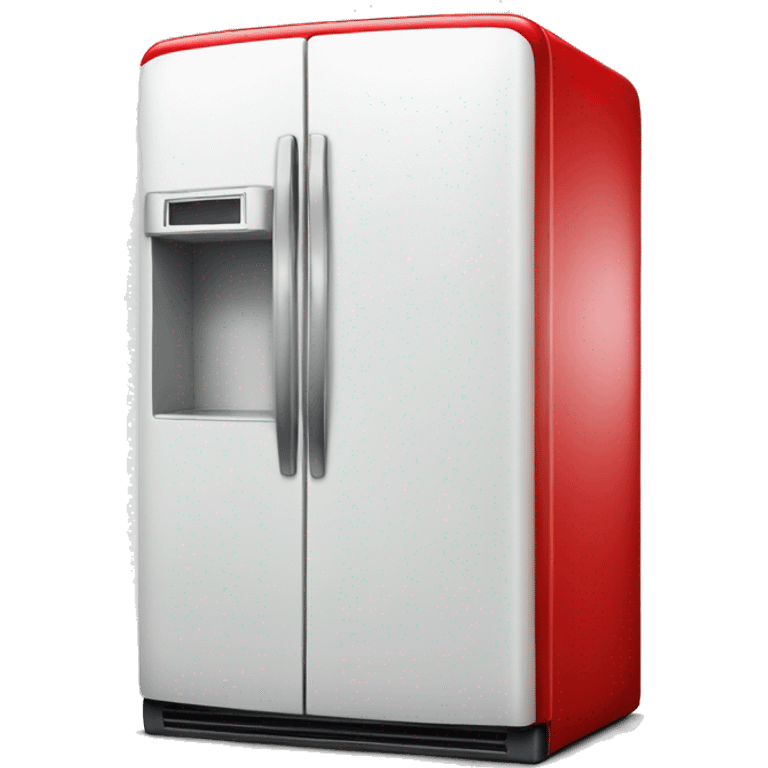 Realistic red fridge isolated. emoji