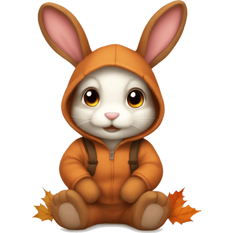 Cute fall/ Autum bunny emoji