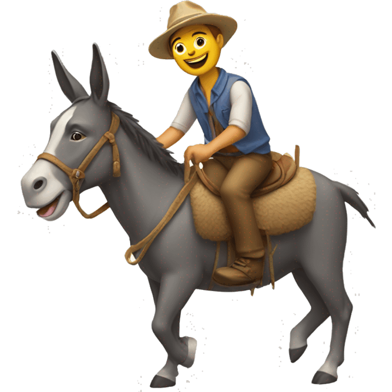 Dog riding a donkey emoji