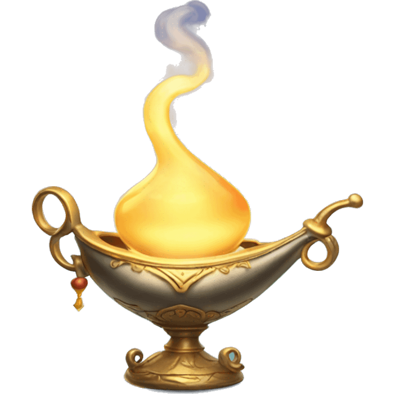 glowing magic lamp with a wisp of smoke curling out emoji