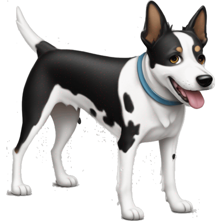 white and black dog cattle dog vacuuming emoji