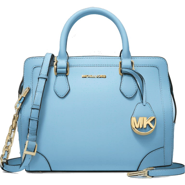 Realistic sky blue michael kors satchel purse.  emoji