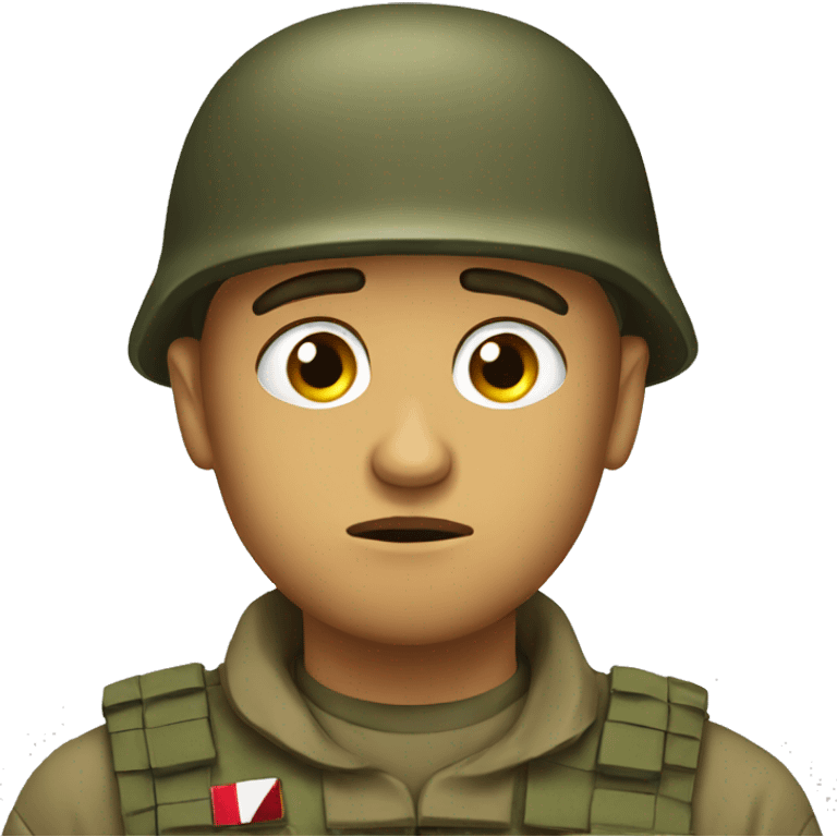 sad soldier emoji